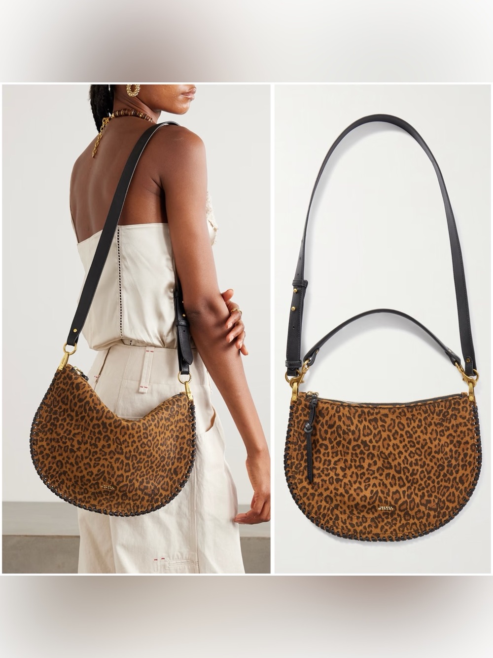 Isabel Marant Oskan Soft leather-trimmed leopard-print suede shoulder bag $1,350 - Picture 4 of 10